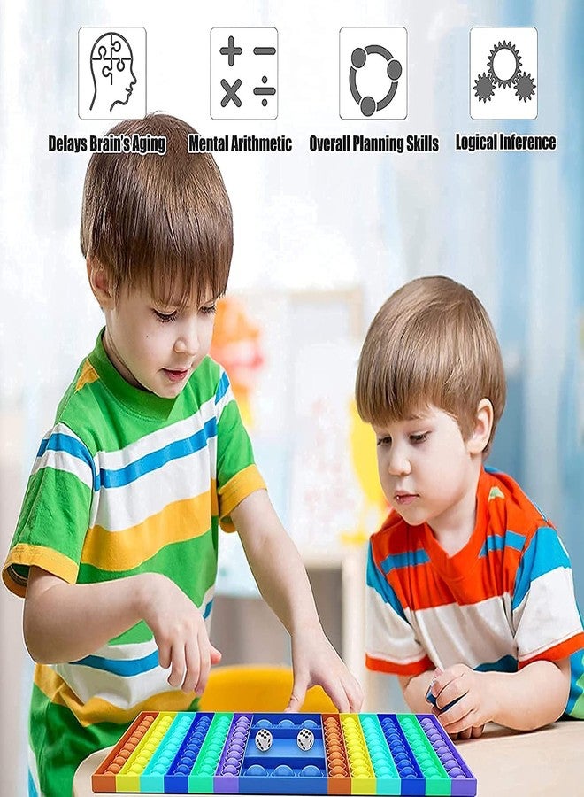 Fovrtye Big Size Pop Game Fidget Toy Silicone Bubble Rainbow Chess Board Push Popping Sound Popper Sensory Toys for Child Interactive Jumbo Stress Anxiety Relief Toy(Multi Color) - Image 2